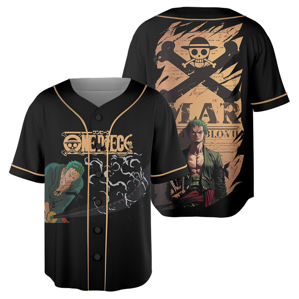 One Piece Zoro Jersey, One Piece Anime Jersey Shirt, Zoro Anime Manga Jersey - Image 4