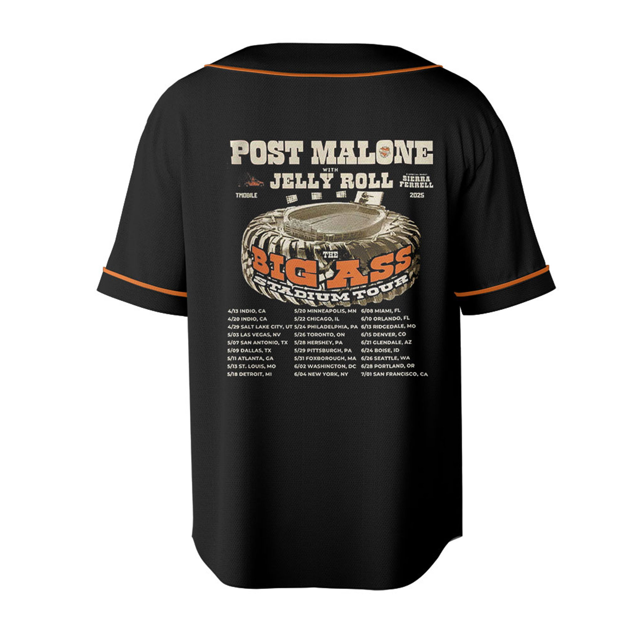 Vintage Post Malone Tour Jersey, Big Ass Stadium Tour, Posty 2025 Tour, Jelly Roll Jersey, Posty Tour Merch,Country music - Image 4