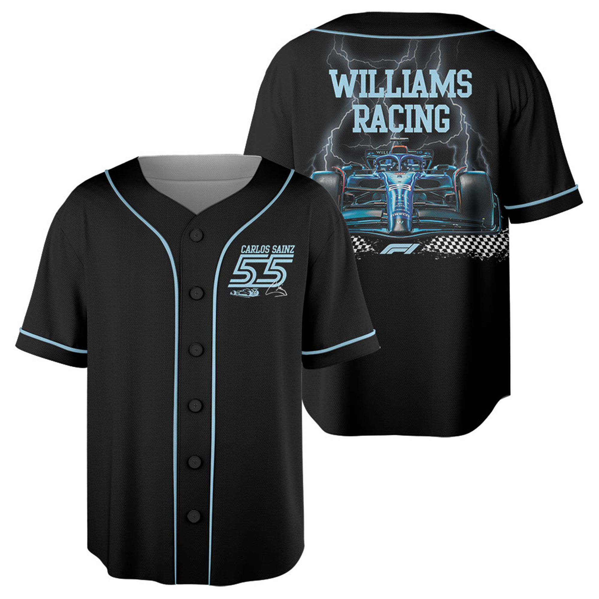 Williams Racing F1 Car Jersey, Formula 1 Fan Jersey, Carlos Sainz Alexander Albon Jersey - Image 3