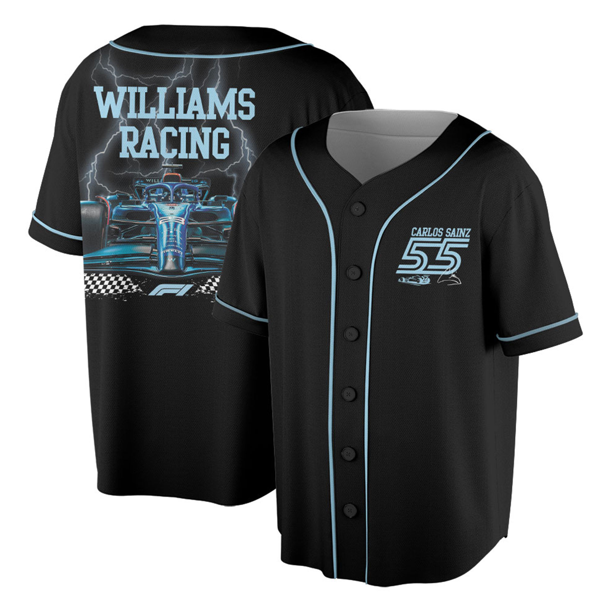Williams Racing F1 Car Jersey, Formula 1 Fan Jersey, Carlos Sainz Alexander Albon Jersey - Image 5
