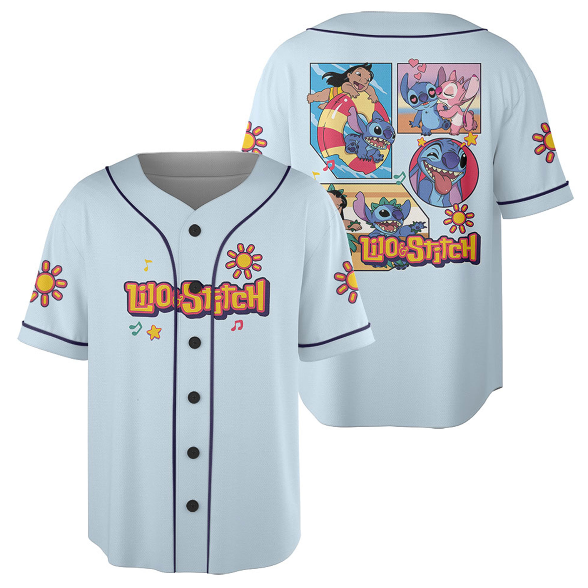 Disney Stitch Jersey, Stitch Baseball Jersey, Lilo and Stitch, Gift for Disney Fan, Stitch Merch, Cute Cartoon Jersey, Disneyland Outfit - Image 3