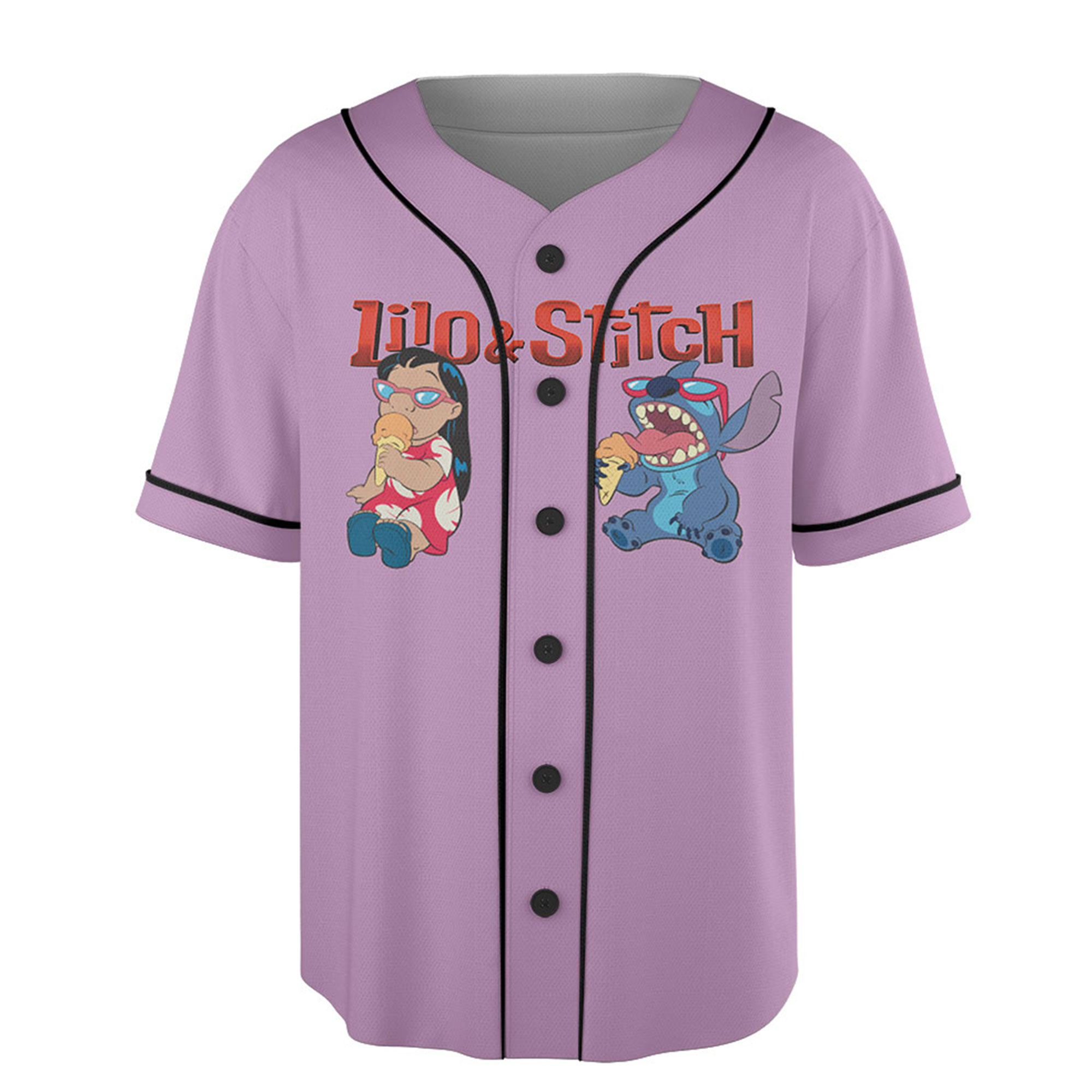 Personalize Disney Stitch Happy Striped Black, Disney Jersey, Disney Baseball Jersey, Stitch Birthday Gift Stitch Fan - Image 2