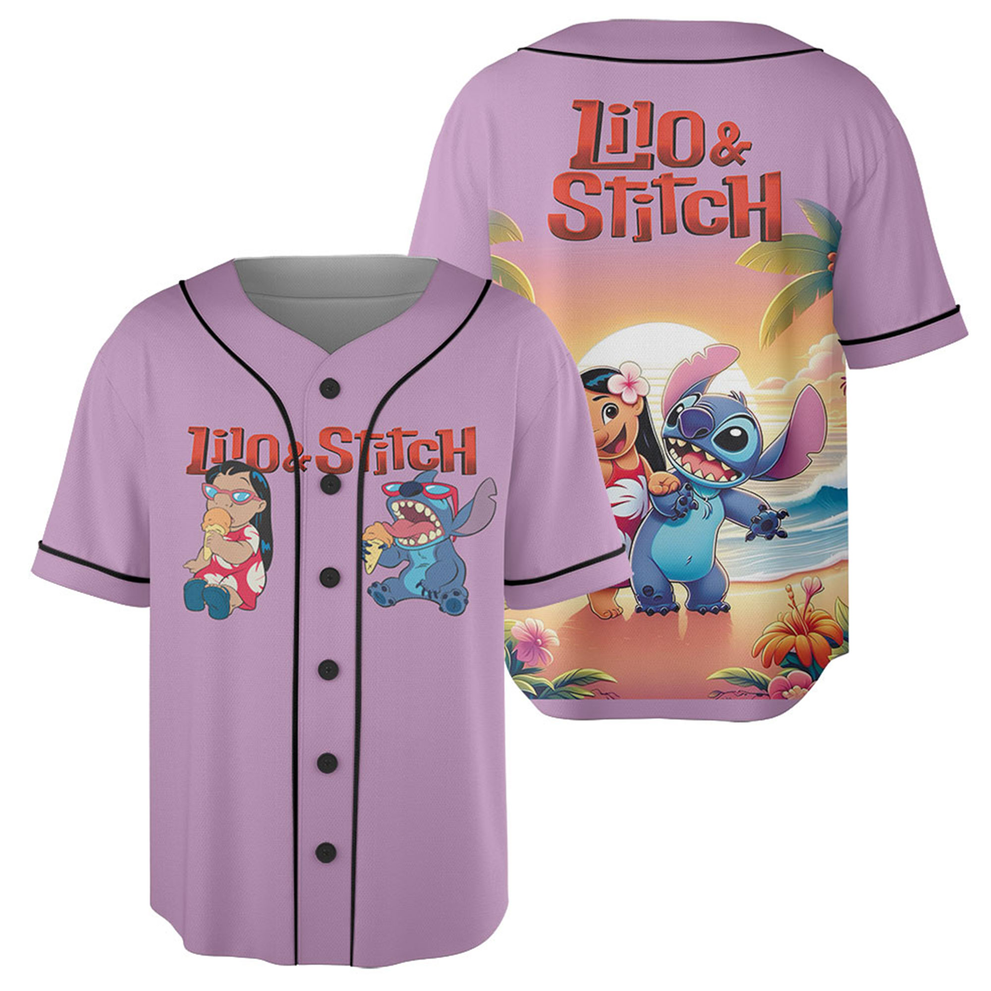 Personalize Disney Stitch Happy Striped Black, Disney Jersey, Disney Baseball Jersey, Stitch Birthday Gift Stitch Fan - Image 5