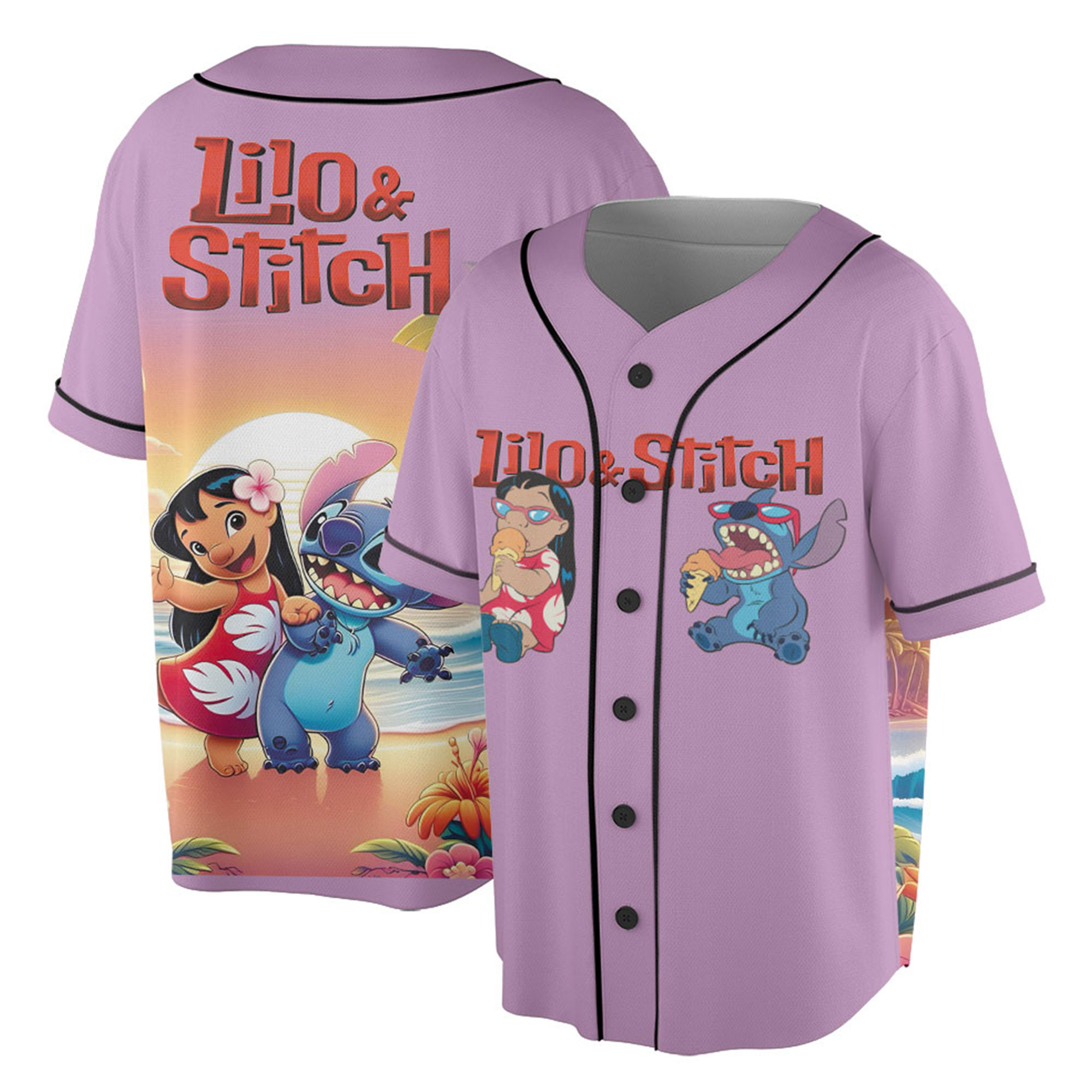 Personalize Disney Stitch Happy Striped Black, Disney Jersey, Disney Baseball Jersey, Stitch Birthday Gift Stitch Fan - Image 4