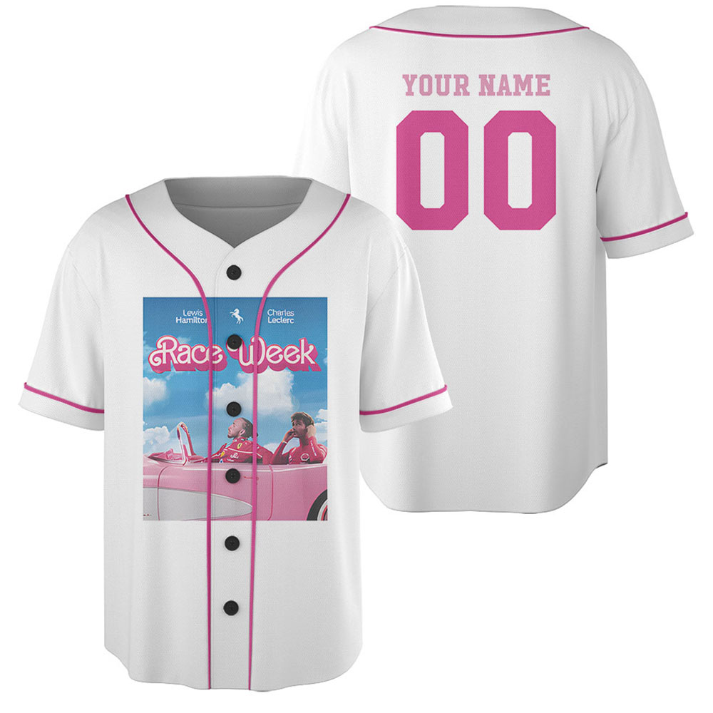 Charles Leclerc and Lewis Hamilton Jersey, Cute Pink Comfortable Race Week Gift for F1 Fans, Aesthetic Racing Clothing, Graphic Tee Merch - Image 2