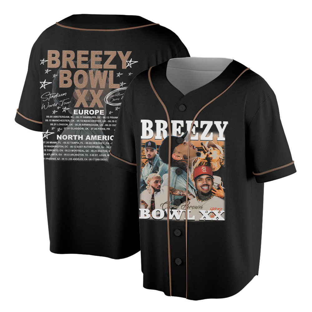 Chris Brown Breezy Bowl XX Tour 2025 Jersey, Chris Brown 2025 Concert, Chris Brown Fan Gift, Chris Brown Merch, Chris Brown Graphic Jersey - Image 2