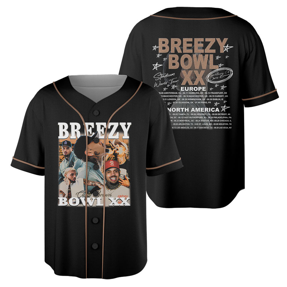 Chris Brown Breezy Bowl XX Tour 2025 Jersey, Chris Brown 2025 Concert, Chris Brown Fan Gift, Chris Brown Merch, Chris Brown Graphic Jersey - Image 4