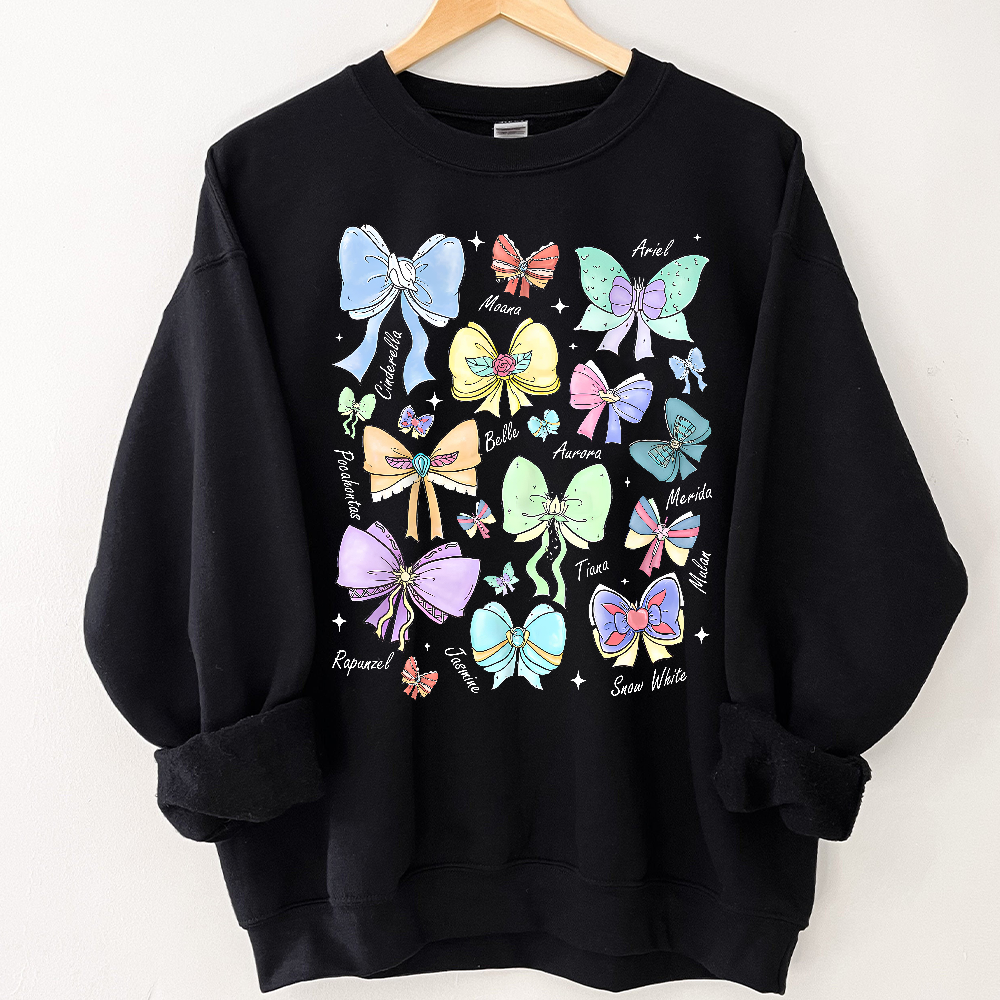 Coquette Bows Watercolor Princess Shirt, Magic Kingdom Girl Trip 2025 - Image 3