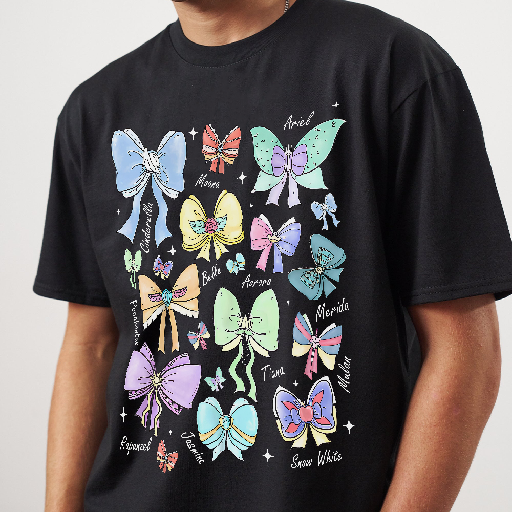 Coquette Bows Watercolor Princess Shirt, Magic Kingdom Girl Trip 2025