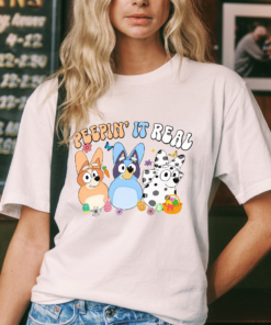 Alternative view of Peepin' It Real Shirt, Dog Easter T-Shirt, Happy Easter Day Sweatshirt, Easter Blue Dog Hoodie, Easter Vibes, Blue Dogs Easter
