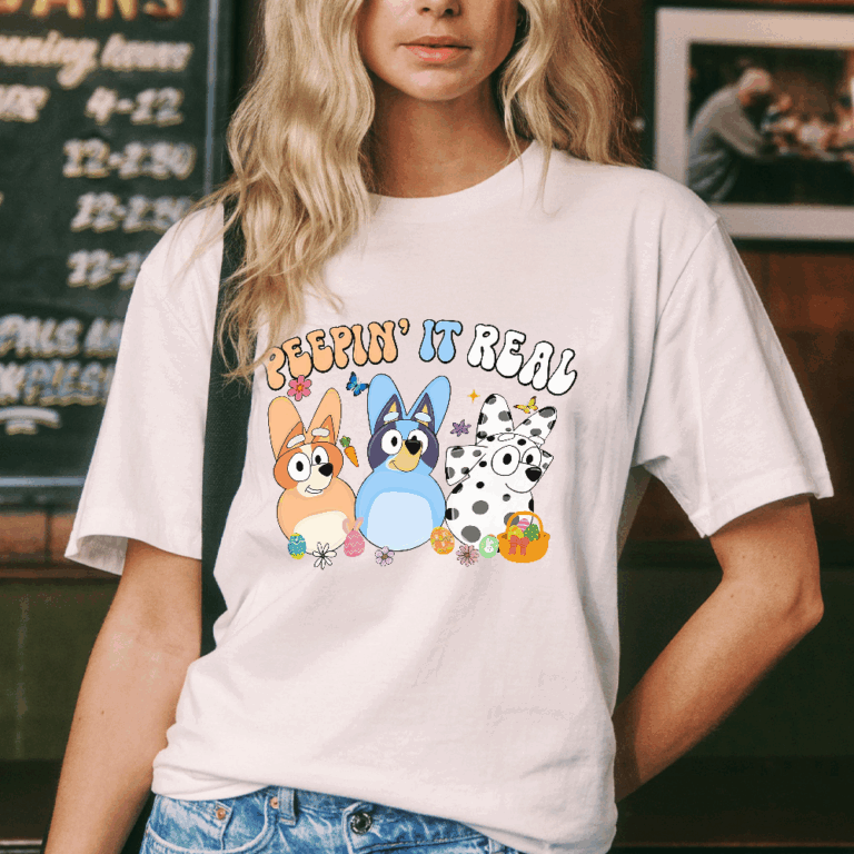 Alternative view of Peepin' It Real Shirt, Dog Easter T-Shirt, Happy Easter Day Sweatshirt, Easter Blue Dog Hoodie, Easter Vibes, Blue Dogs Easter