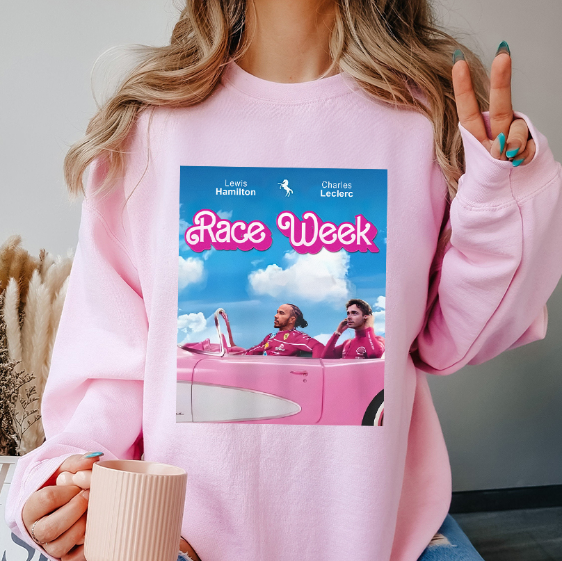 Charles Leclerc and Lewis Hamilton T-Shirt, Cute Pink Comfortable Race Week Gift for F1 Fans, Aesthetic Racing Clothing - Image 3