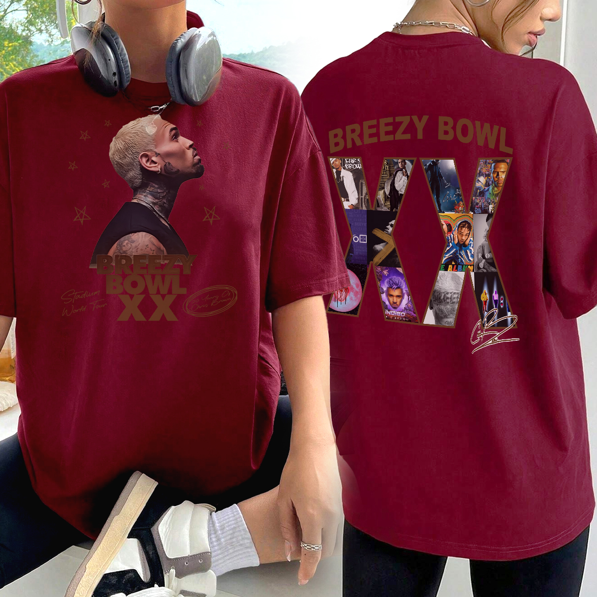 2025 Chris Brown Tour Breezy Bowl XX T-Shirt, Chris Brown Concert 2025 Sweatshirt, Chris Brown Graphic Shirt, Chris Brown Fan Gift, Chris Brown Merch - Image 5