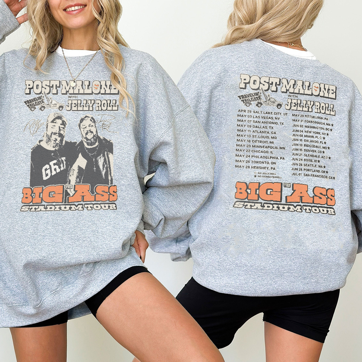 Vintage Post Malone Tour T-Shirt, Big Ass Stadium Tour, Posty 2025 Tour, Jelly Roll Sweatshirt, Posty Tour Merch,Country music shirt - Image 2