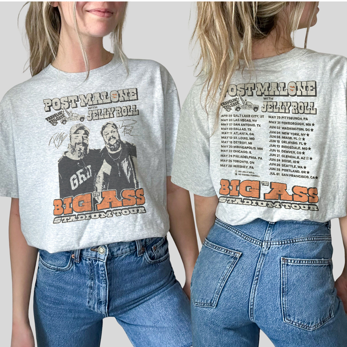 Vintage Post Malone Tour T-Shirt, Big Ass Stadium Tour, Posty 2025 Tour, Jelly Roll Sweatshirt, Posty Tour Merch,Country music shirt - Image 3