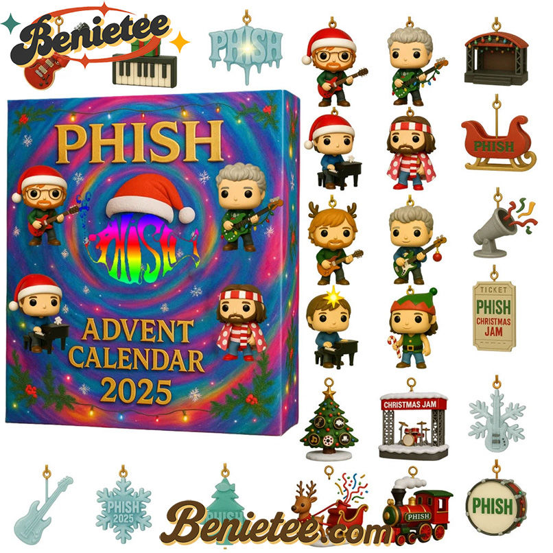 Phish Phish 2025 Advent Calendar CHRISTMAS GIFT, CHRISTMAS IDEA, Christmas Countdown Advent Calendar Gift Box with 24 Acrylic Ornaments