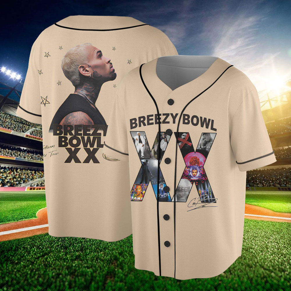 Chris Brown Tour Jersey, 2025 Chris Brown Tour Breezy Bowl XX Jersey, Chris Brown Graphic Jersey, Chris Brown Fan Gift, Chris Brown Merch