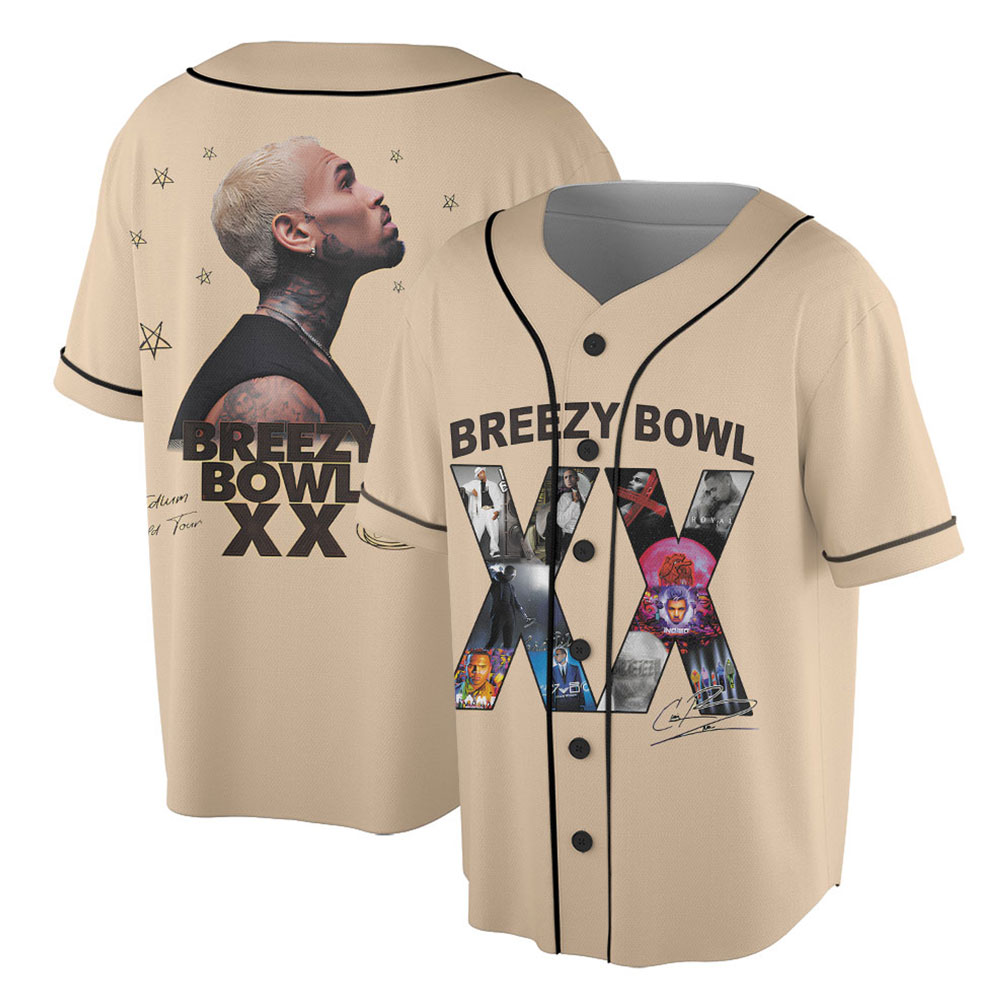 Chris Brown Tour Jersey, 2025 Chris Brown Tour Breezy Bowl XX Jersey, Chris Brown Graphic Jersey, Chris Brown Fan Gift, Chris Brown Merch - Image 2