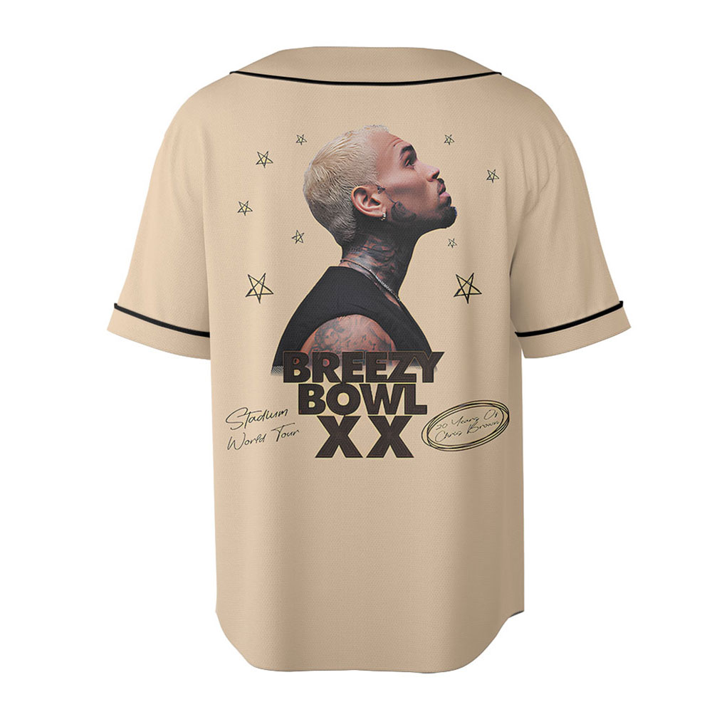 Chris Brown Tour Jersey, 2025 Chris Brown Tour Breezy Bowl XX Jersey, Chris Brown Graphic Jersey, Chris Brown Fan Gift, Chris Brown Merch - Image 5