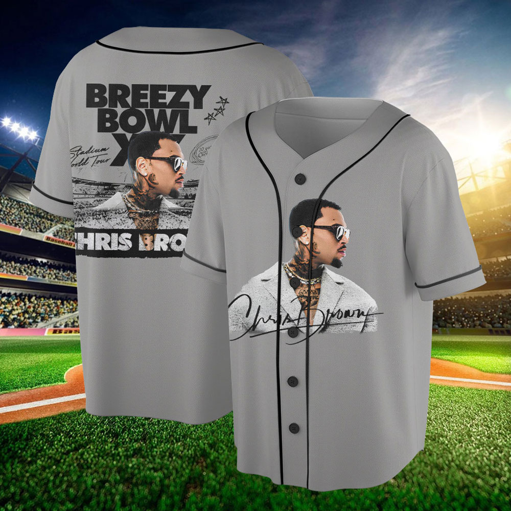 Vintage Chris Brown Tour 2025Baseball Jersey Tee For Fans, 2025 Chris Brown Tour Breezy Bowl XX Jersey, Chris Brown Graphic Jersey