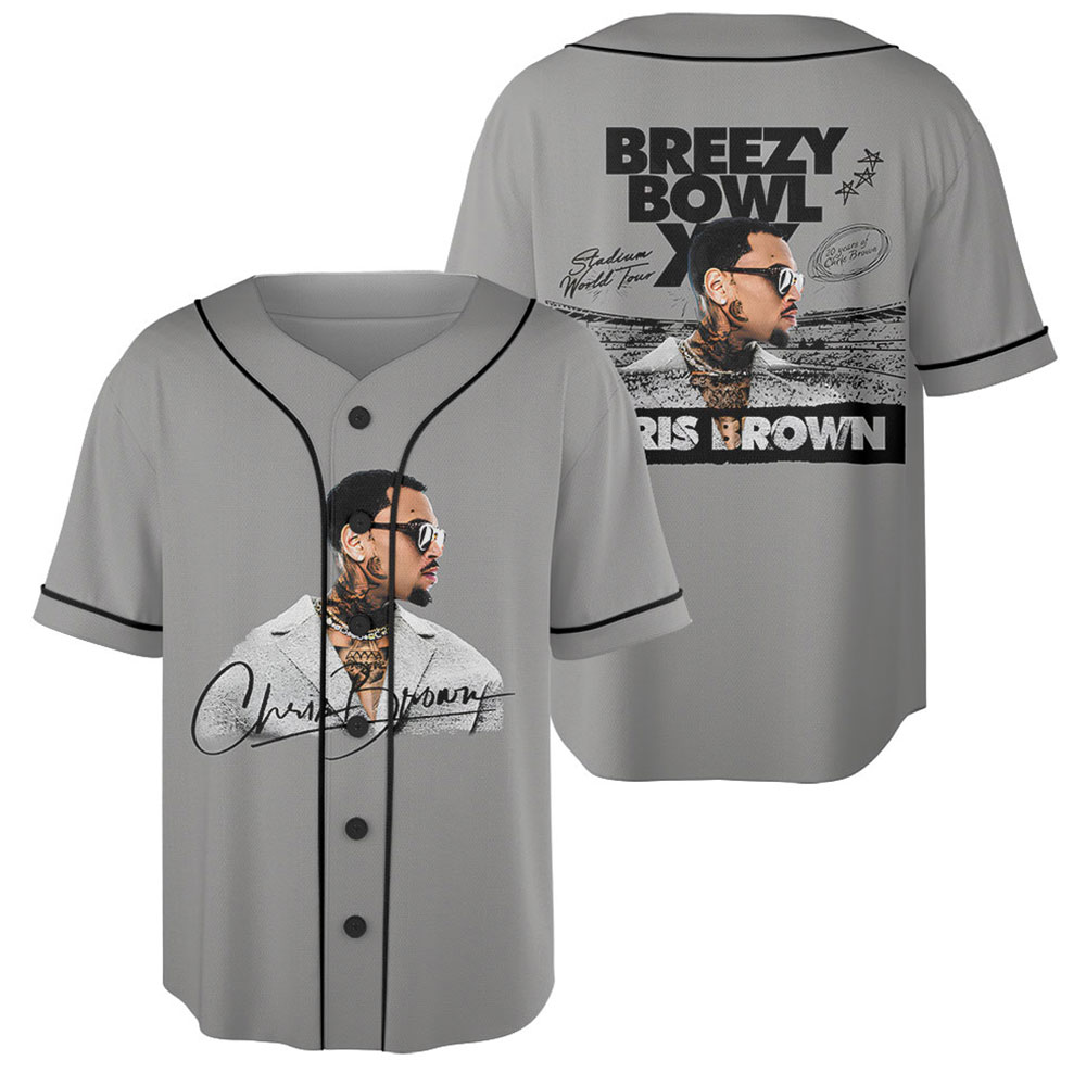 Vintage Chris Brown Tour 2025Baseball Jersey Tee For Fans, 2025 Chris Brown Tour Breezy Bowl XX Jersey, Chris Brown Graphic Jersey - Image 5