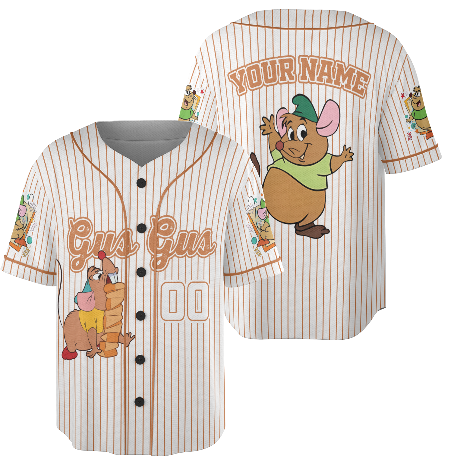Custom Gus Gus The Snack Baseball Jersey, Gus Gus Shirt, Disney Gus Mouse Baseball Jersey, Gus Gus Mouse Tee - Image 2