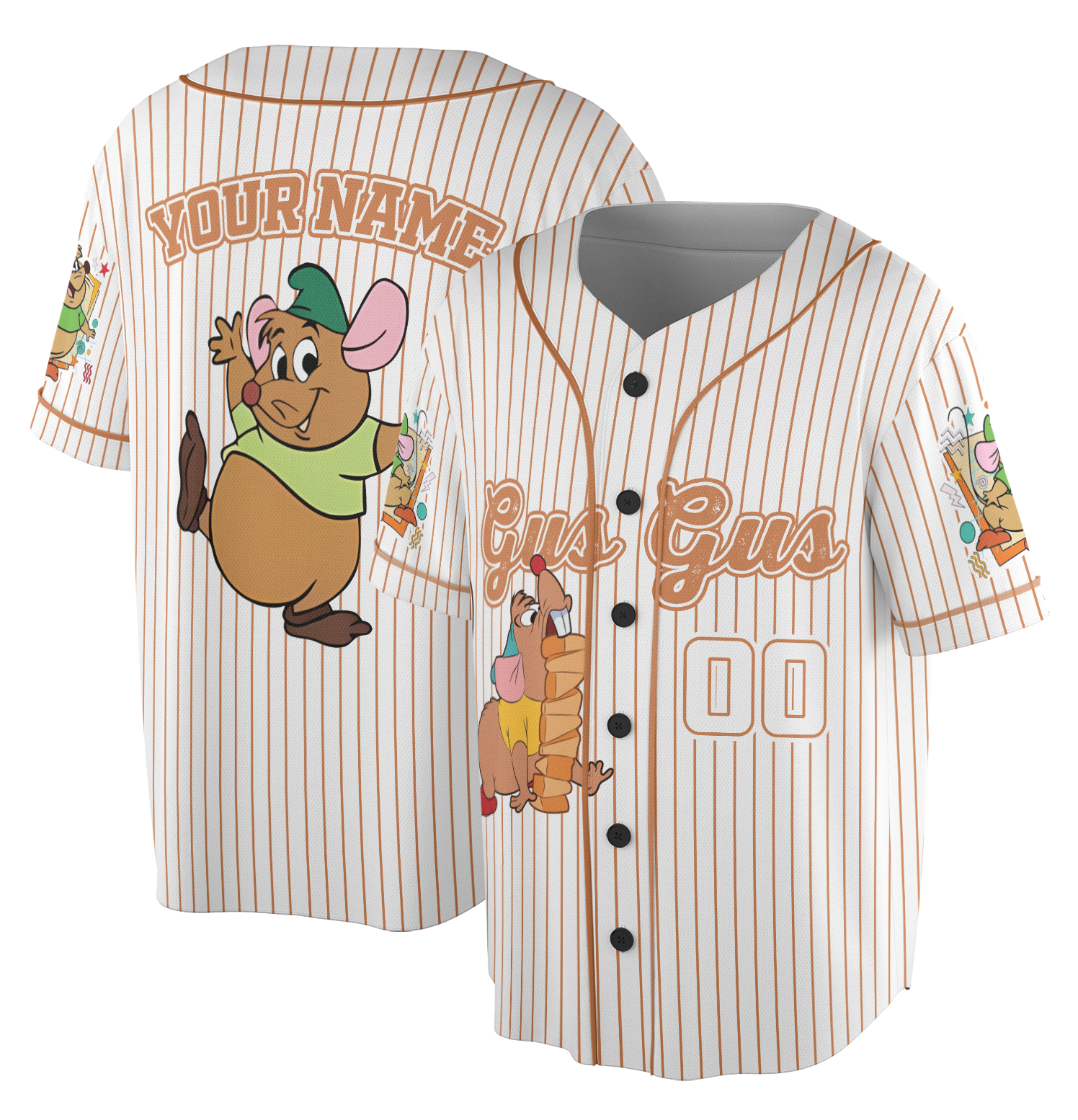 Custom Gus Gus The Snack Baseball Jersey, Gus Gus Shirt, Disney Gus Mouse Baseball Jersey, Gus Gus Mouse Tee