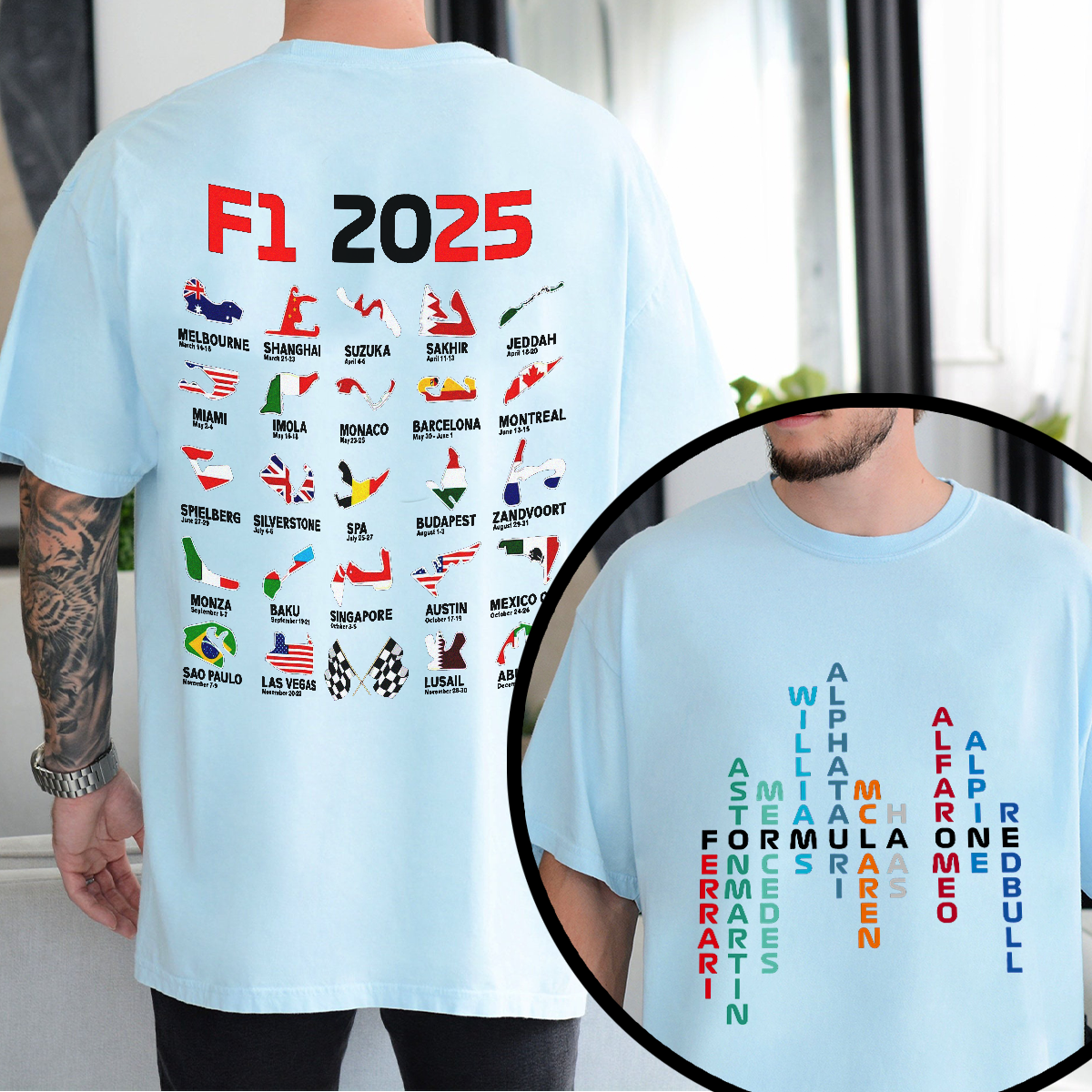 Formula 1 2025 Season Shirts,Formula 1 2025 Circuits Tshirt,Formula One 2025 Shirts,Formula 1 Grand Prix Season Sweatshirt,F1 Lover Tees