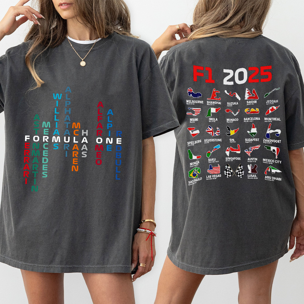 Formula 1 2025 Season Shirts,Formula 1 2025 Circuits Tshirt,Formula One 2025 Shirts,Formula 1 Grand Prix Season Sweatshirt,F1 Lover Tees - Image 2
