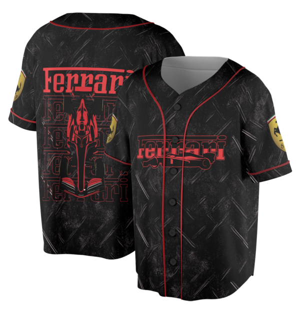 Alternative view of Vintage Racing Car Jersey, Retro Sports Ferrari Formula 1 Tee, Unisex Motorsport Top, F1 Supercar Graphic Jersey, Womens Auto Apparel