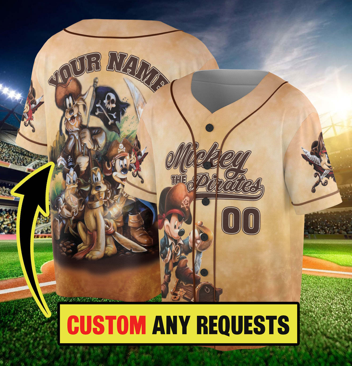 Custom Name Jersey, Personalized Disney Cruise Baseball Jersey, Mickey and Friends Disney Cruise Line Family Vacation, Disney Trip Kid Youth Adult Baseball Team