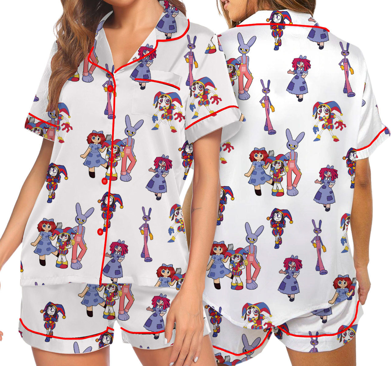 The Amazing Digital Circus PJM Set, Funny Circus Characters Pajamas Short