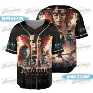 Avatar Fire And Ash Baseball Jersey, Avatar 3 Movie Jersey, Pandora World Shirt, Avatar Fan Gift, Avatar Lovers T-Shirt