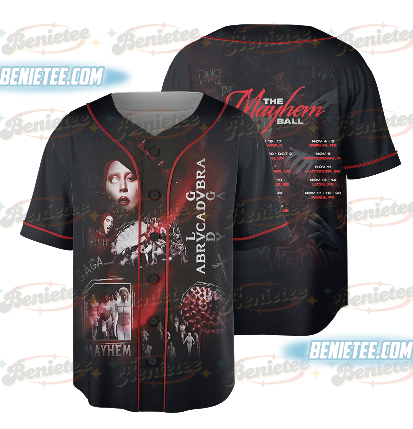 Mayhem Tour Baseball Jersey, Lady Gaga Shirt, Trendy Concert Jersey, Pop Music Lover Shirt, Gaga Concert Shirt, Mayhem Shirt