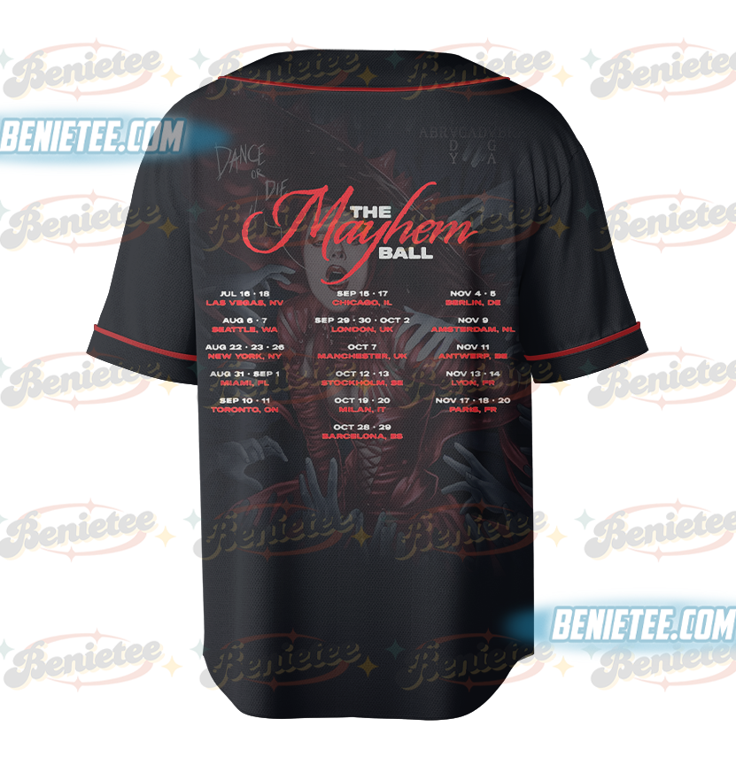 Mayhem Tour Baseball Jersey, Lady Gaga Shirt, Trendy Concert Jersey, Pop Music Lover Shirt, Gaga Concert Shirt, Mayhem Shirt - Image 3