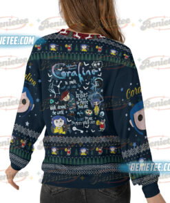 Alternative view of Scary Ragroll Sweatshirt, Cora Button Eyes Sweater Ugly, Bleached button doll gift, Movie Be Wise Be Brave, Coraline Jones Long sleeve