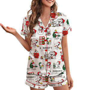 Alternative view of Funny Snoopy Pajamas Set Short/ Long, Christmas Apparel, Holiday Shirt, Christmas Party PJM, Cute Christmas Dog Lover Gift
