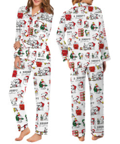 Funny Snoopy Pajamas Set Long, Christmas Apparel, Holiday Shirt, Christmas Party PJM, Merry Christmas Gift, Cute Christmas Dog Lover Gift