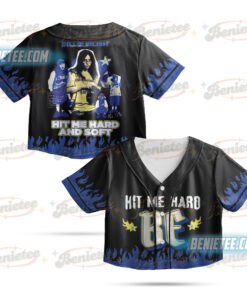 Billie Eilish Tour Croptop Baseball Jersey, Hit Me Hard and Soft Concert Croptop Baseball Jersey