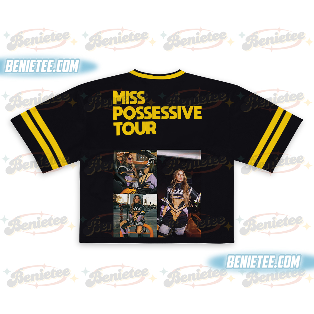 Vintage Tate McRae Croptop Football Jersey Mesh, Tate McRae Miss Possessive Tour 2025 Croptop Football Jersey - Image 2