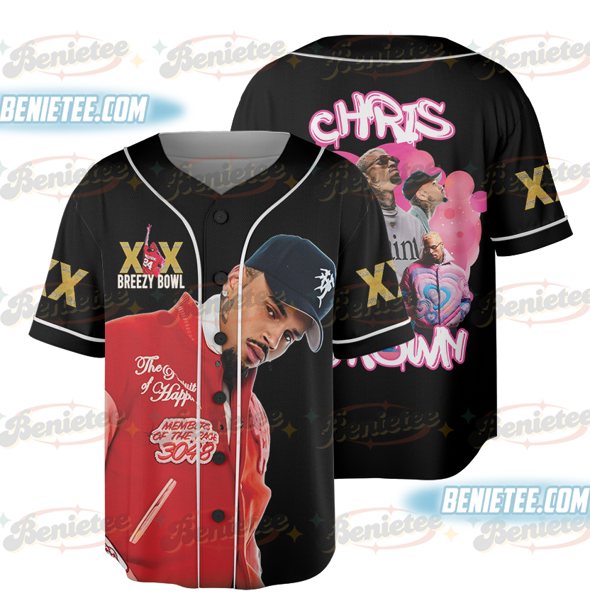 Chris Brown XX 2025 Baseball Jersey Shirt, Chris Brown 11:11 Tour Shirt, Chris Brown Breezy Bowl Baseball Jersey