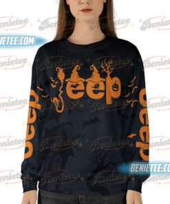 Alternative view of Halloween My Broom Broke So Now I Ride A Jeep Ugly Sweater, Halloween Sweatshirt, Cute Spooky Season Gift, Fall Shirt