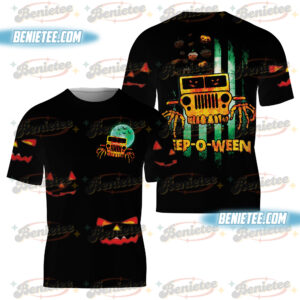 My Broom Broke So Now I Ride A Jeep Tee 3D, Halloween Cute Spooky Season Shirt 3D