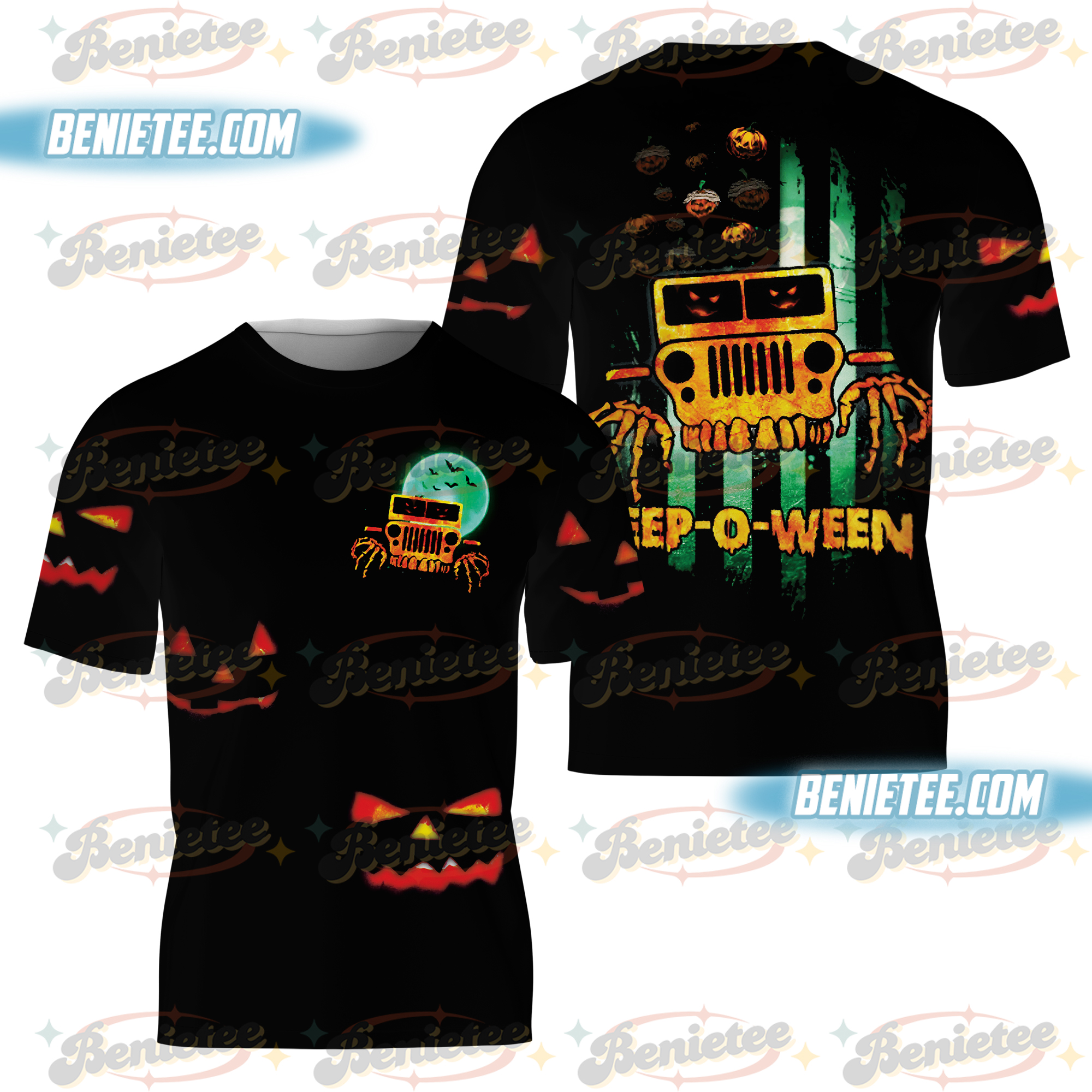 My Broom Broke So Now I Ride A Jeep Tee 3D, Halloween Cute Spooky Season Shirt 3D