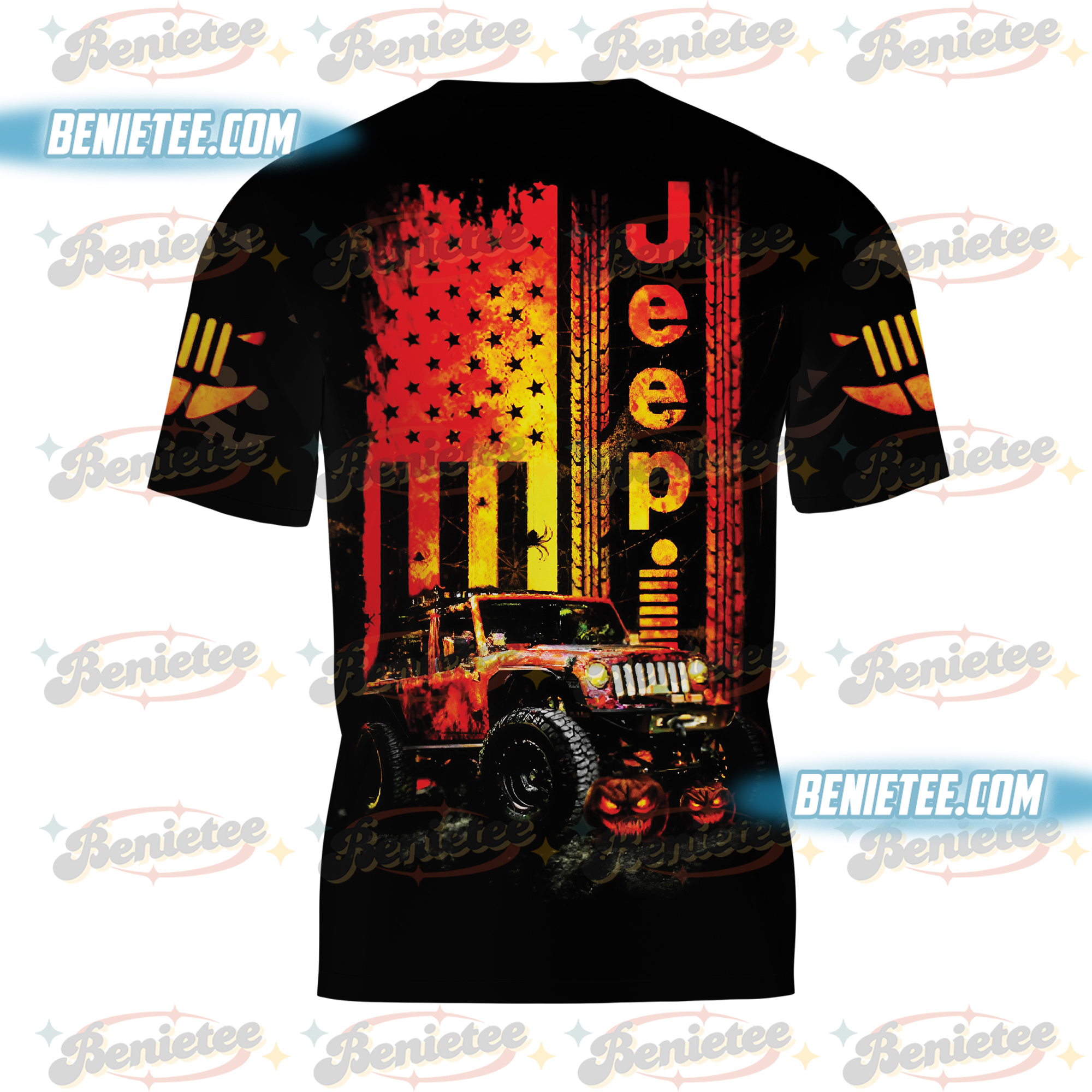 Halloween Tee 3D, Horror Skeleton Peace Hand Pumpkin Shirt 3D - Image 3