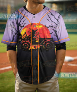 Alternative view of Halloween My Broom Broke So Now I Ride A Jeep Jersey, Halloween Baseball Jersey, Cute Spooky Season Gift, Fall Shirt