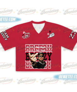 Alternative view of Chris Brown XX Croptop Football Jersey Mesh, Tour 2025 Croptop Football Jersey Mesh