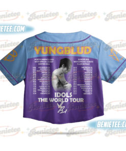 Alternative view of Yungblud IDOLS Tour Croptop Baseball Jersey, 2025 Music Tour Merch Jersey, IDOLS Tour 2025 Yungblud