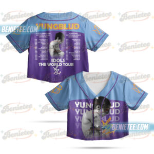Yungblud IDOLS Tour Croptop Baseball Jersey, 2025 Music Tour Merch Jersey, IDOLS Tour 2025 Yungblud