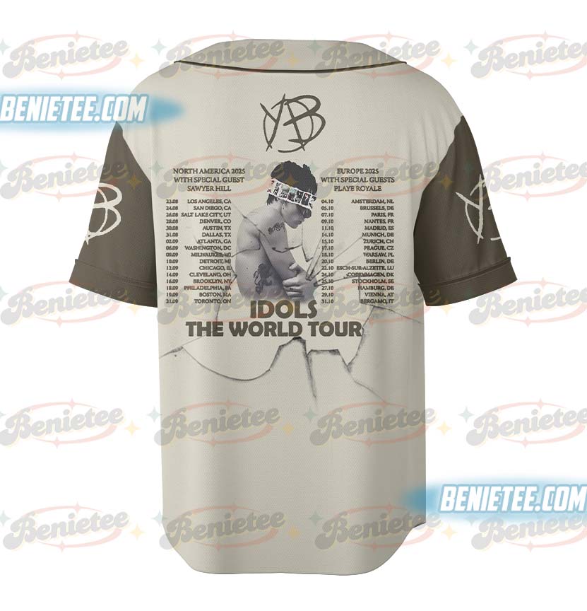 Yungblud Idols World Tour Jersey, 2025 Concert Dates Jersey, Rock Artist Tour Merch, Grunge Aesthetic Music Fan Shirt, Idols World Tour - Image 3